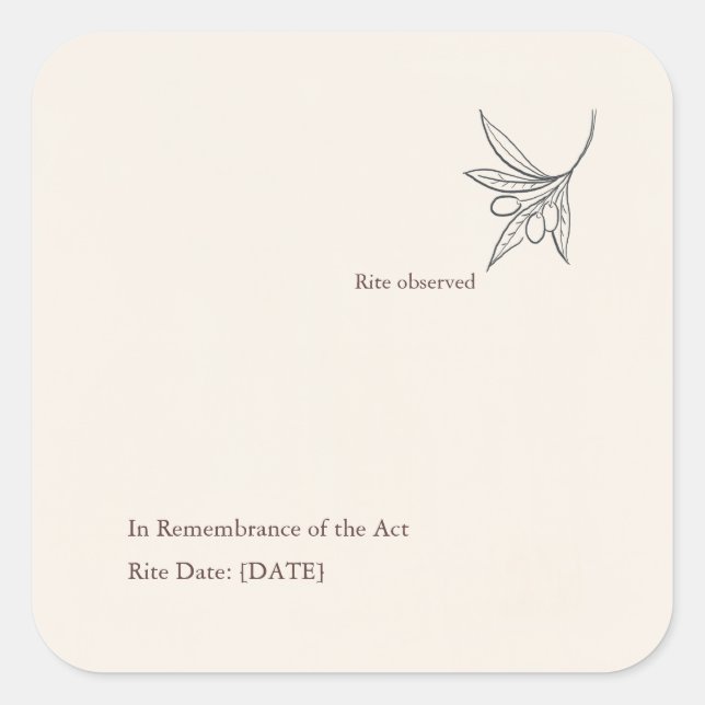 Minimalist Religious Keepsake Quadratischer Aufkleber (Vorderseite)