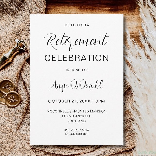 Minimalist Retirement Party Corporate Retirement Einladung (Von Creator hochgeladen)