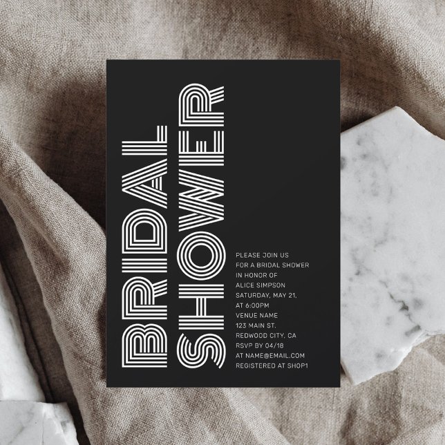 Minimalist Retro Bold Black Einladung (Von Creator hochgeladen)