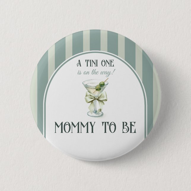 Minimalist Retro Fliege Tini Ein Martini Baby Show Button (Vorderseite)