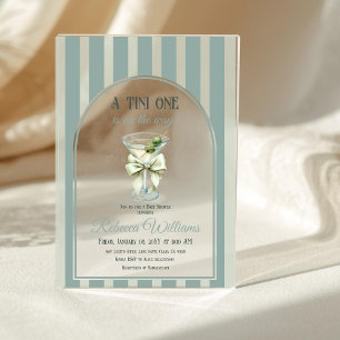 Minimalist Retro Fliege Tini One Martini Baby Show Acryleinladungen