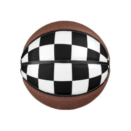 Minimalist Retro Kariert – Monochrome Streetwear Mini Basketball