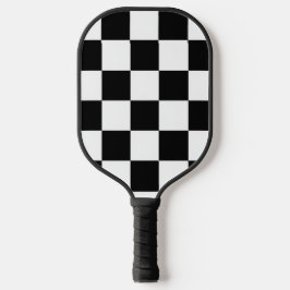 Minimalist Retro Kariert – Monochrome Streetwear Pickleball Schläger