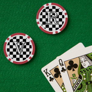 Minimalist Retro Kariert – Monochrome Streetwear Pokerchips