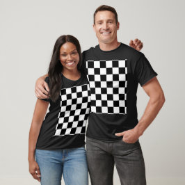 Minimalist Retro Kariert – Monochrome Streetwear T-Shirt