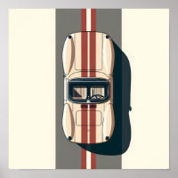 Minimalist Retro-Rennstreifen für Autos