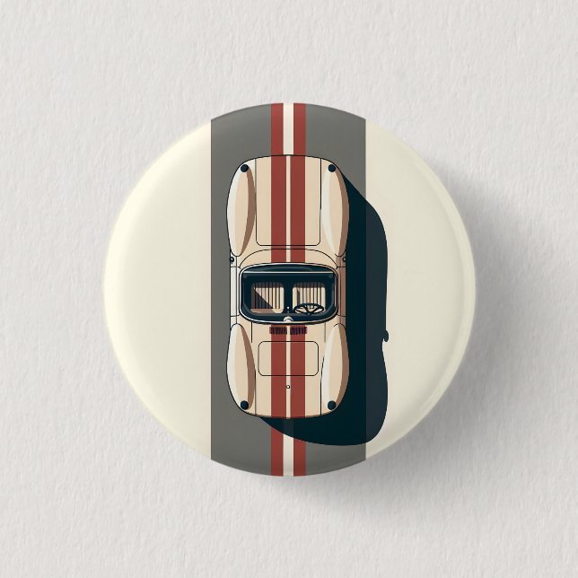 Minimalist Retro-Rennwagenstreifen Button (Vorderseite)