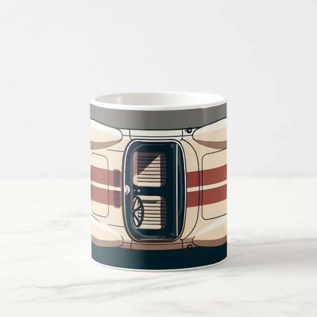 Minimalist Retro-Rennwagenstreifen Kaffeetasse (Mittel)