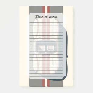 Minimalist Retro-Rennwagenstreifen Post-it Klebezettel