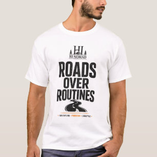 Minimalist Roads Over Routines T-Shirt Bold Dark