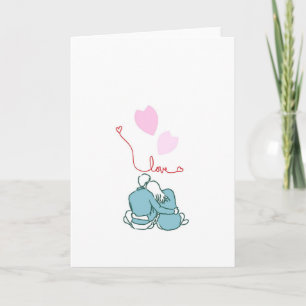 Minimalist Romantic Couple Love Card - Sweet Anniv Karte