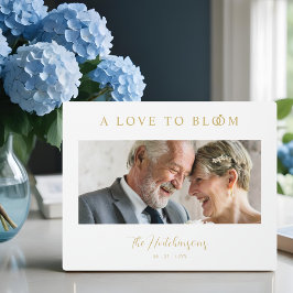 Minimalist Romantic Wedding Anniversary Faux GoLD Fotoplatte