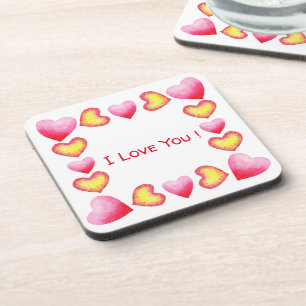 Minimalist Romantisch Ich liebe dich Valentinsta Getränkeuntersetzer