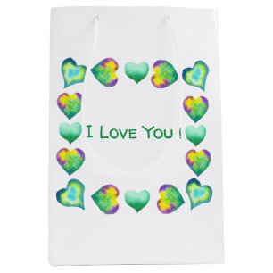 Minimalist Romantisch Ich liebe dich Valentinstag Mittlere Geschenktüte