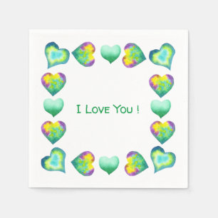 Minimalist Romantisch Ich liebe dich Valentinstag Serviette