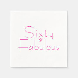 Minimalist Rosa 60 & Fantastisch 60. Geburtstagsfe Serviette