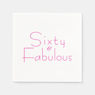 Minimalist Rosa 60 & Fantastisch 60. Geburtstagsfe Serviette