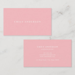 Minimalist rosa elegantes Monogramm Visitenkarte