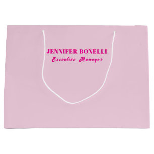 Minimalist rosa trendige personalisierte Namen Große Geschenktüte