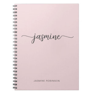 Minimalist rosafarbenes, girly Monogramm Namenssch Notizblock