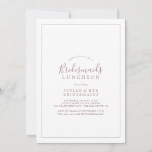 Minimalist Rose Gold Bridesmaids Luncheon Einladung