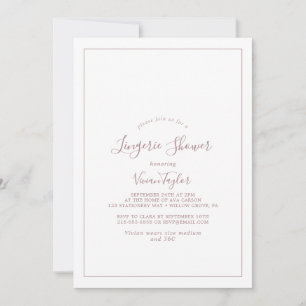 Minimalist Rose Gold Lingerie Shower Invitation Einladung
