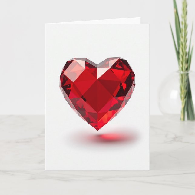 Minimalist Ruby Heart Love Card Karte (Vorderseite)