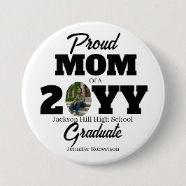 Minimalist Rund Weiße Stolze Mama Abschlussfeier  Button