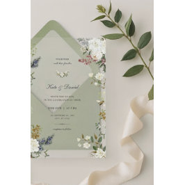 Minimalist Rustic Vintage Floral Wedding Acryleinladungen