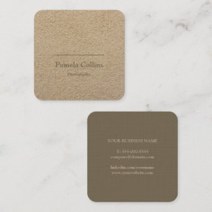 Minimalist-rustikal-einfach-elegant-Kraftpapier Quadratische Visitenkarte