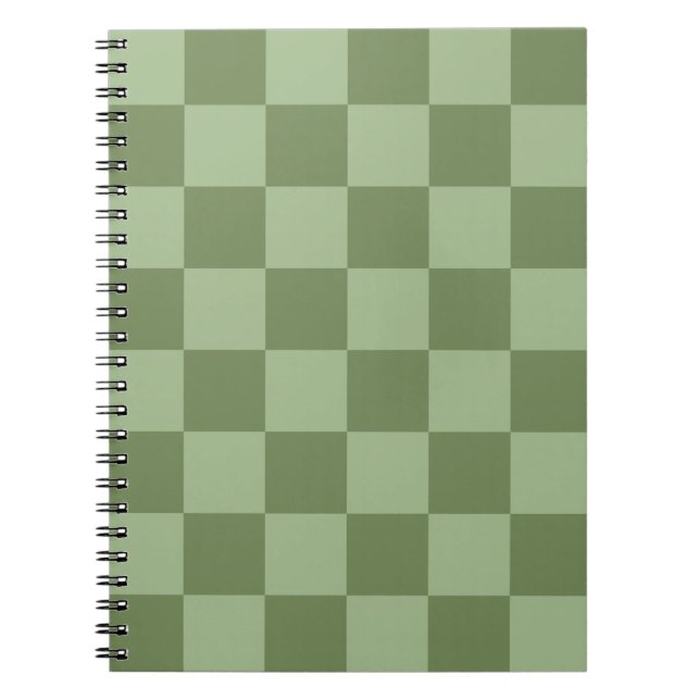 Minimalist Sage Green Checkerboard Pattern Notizblock (Vorderseite)