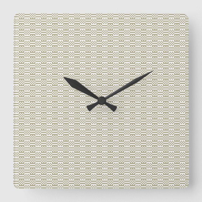Minimalist Sage Green Geometric Wall Clock Quadratische Wanduhr (Vorderseite)