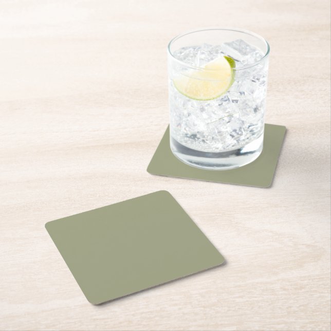 Minimalist Sage Green Paper Coaster Design Rechteckiger Pappuntersetzer (Vor Ort)