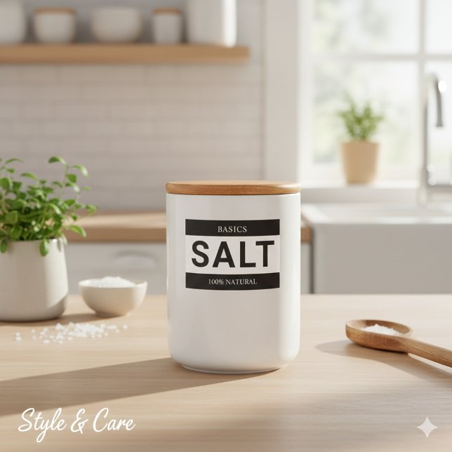 Minimalist Salt Label for Containers Lebensmitteletikett (Minimalist Salt Label for Containers)