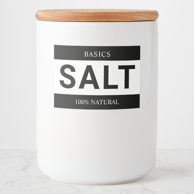 Minimalist Salt Label for Containers Lebensmitteletikett (Vorderseite)