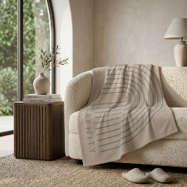 Minimalist Sand Beige Throw Blanket - 'SERENITY'  Fleecedecke