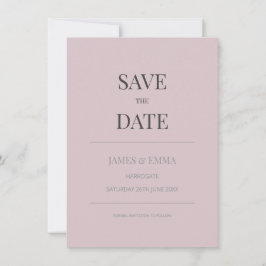 Minimalist Save the Date Card Dusky Rose