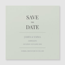 Minimalist Save the Date Card | Pale Sage Green Magnetkarte