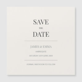Minimalist Save the Date Card | Warm Ivory Magnetkarte