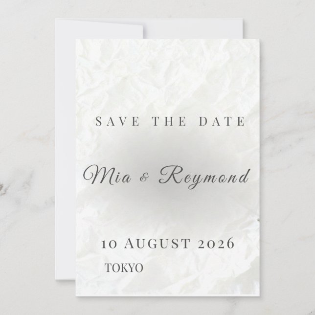 Minimalist Save the Date Wedding Card (Vorderseite)
