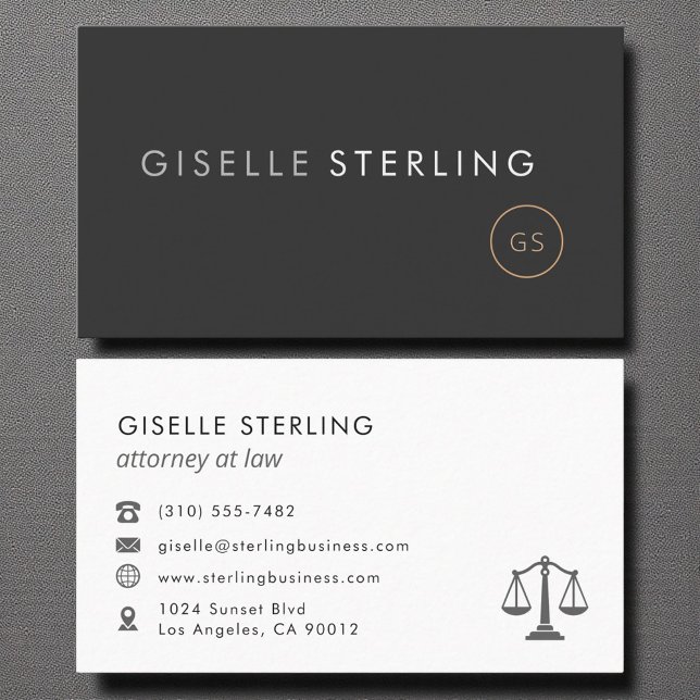 Minimalist Scales of Justice Attorney at Law  Visitenkarte (Von Creator hochgeladen)