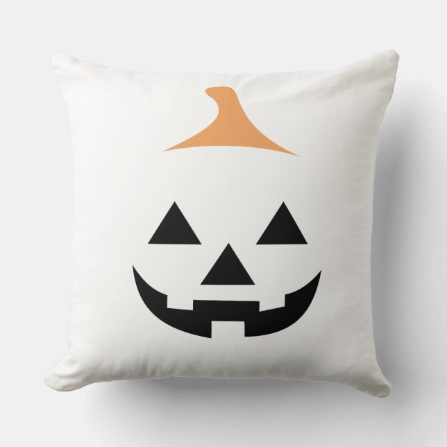 Minimalist Scary Pumpkin Kissen (Vorderseite)
