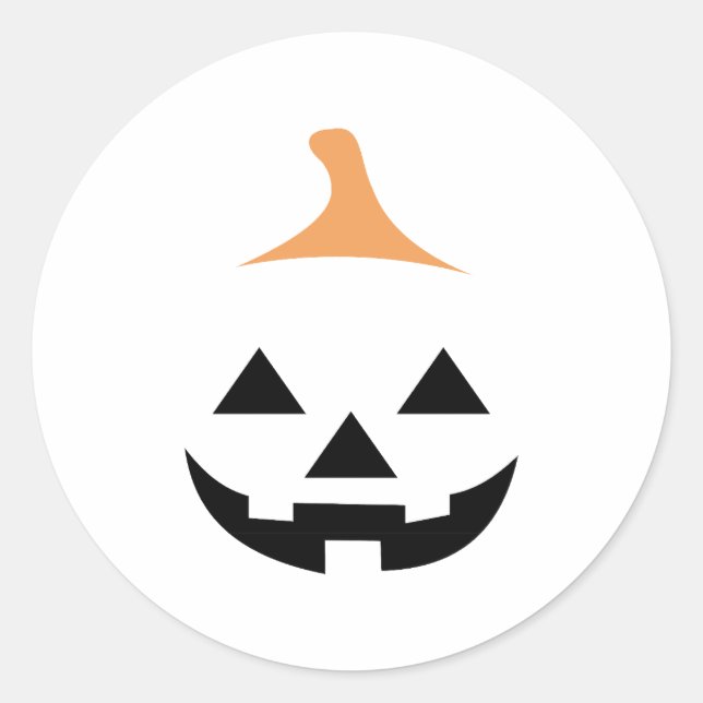 Minimalist Scary Pumpkin Runder Aufkleber (Vorderseite)