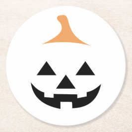 Minimalist Scary Pumpkin Runder Pappuntersetzer