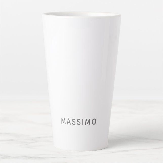 Minimalist Schlicht Modern Eigener Name Milchtasse (Vorderseite)