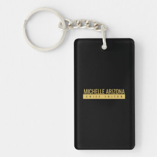 Minimalist Schwarz & Gold Farbe Professionell Mode Schlüsselanhänger