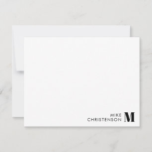Minimalist Schwarze Typografie Monogramm Name Mitteilungskarte