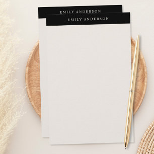 Minimalist schwarzes und elfenbeinfarbenes elegant briefpapier
