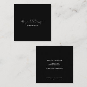 Minimalist Script Company Corporate Custom Quadrat Quadratische Visitenkarte