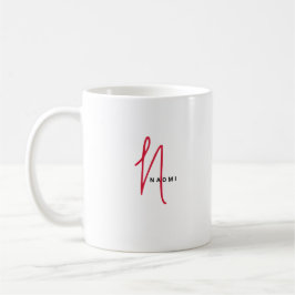 Minimalist Script | Custom Monogram and Name Kaffeetasse